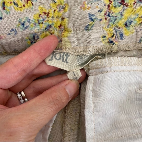 Jolt Floral Linen Blend Drawstring Shorts - Picture 3 of 7